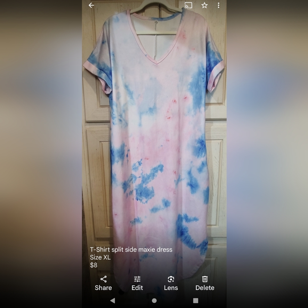 Women's Tee-Shirt Maxie dress.  Great For Gender Reveal Party!